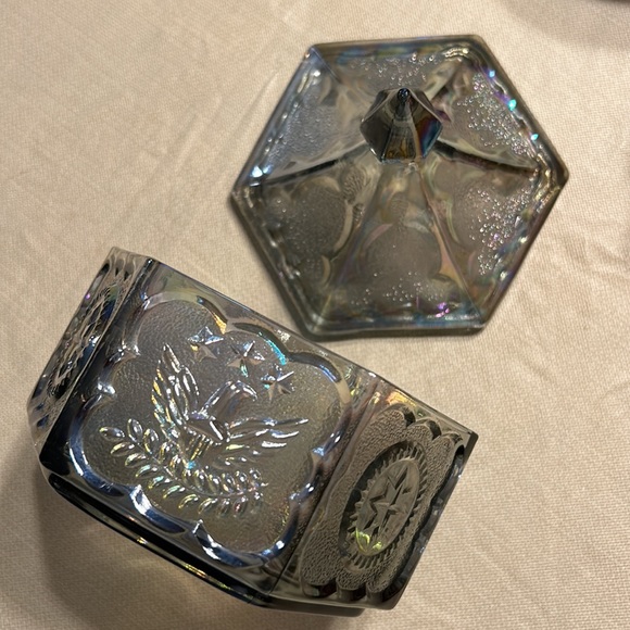 Fenton Carnival Glass Green Antique Candy Dish - Picture 4 of 9